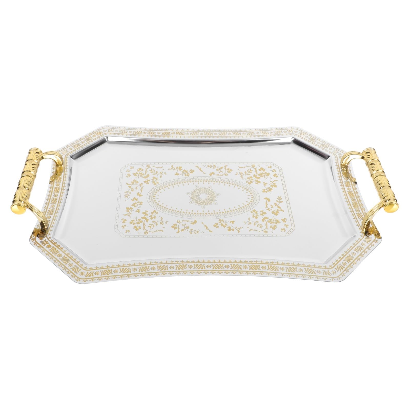 JINGYAN Breakfast Trays Tray Plate Vanity Storage Organizer Serving Cake Dessert Decorative Wedding Trays Fruit Tea