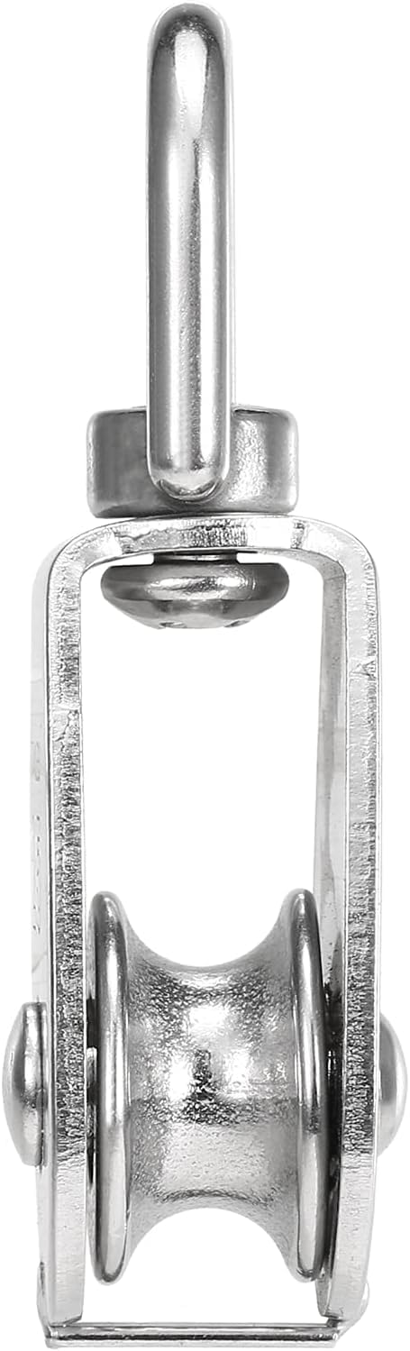 Bloque de polea de grúa, rueda de polea de cuerda, rueda de polea de ranura, polea de acero inoxidable de 3 piezas Bloques de polea de cuerda de elevación de una sola rueda resistente (color: M20) (Co