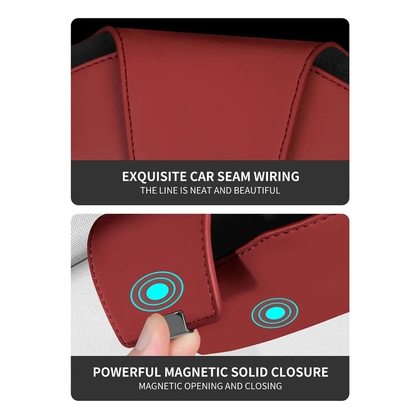 Caja De Gafas para Parasol Estuche Almacenamiento Gafas Sol para Coche Soporte Magnético para Clip Portátil Accesorios para Automóvil