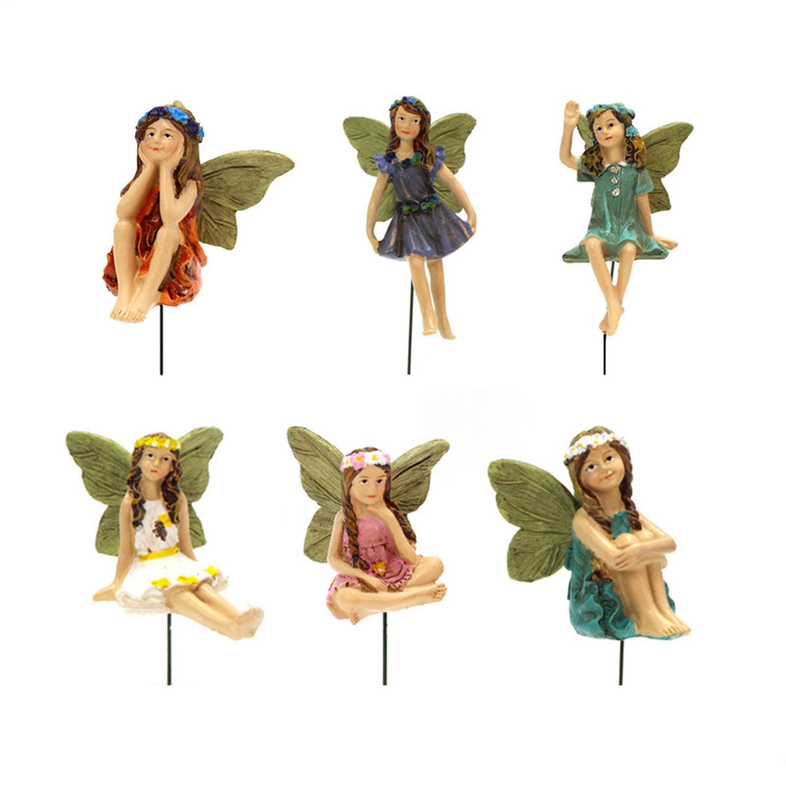 Kleine Feenfiguren 6 Stück Garten Dekoration Feenstatuetten