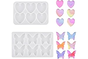 2 Pack Butterfly Heart Silicone Molds Set with Holes - Your Gateway...