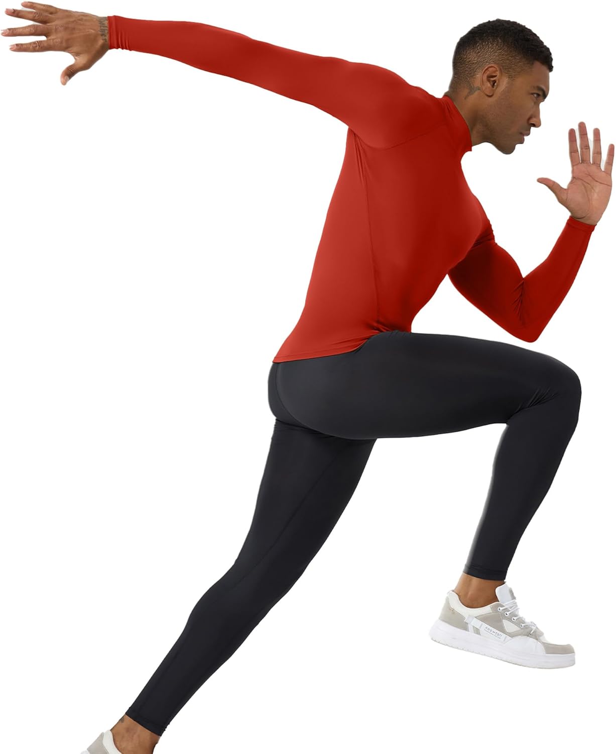 Turtleneck Compression Shirt Men Long Sleeve Athletic Workout Sports Undershirt Quick Dry Base Layer Running Tops - Image 7