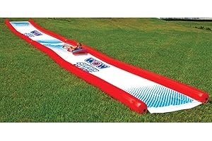 Giant Inflatable Backyard Super Slip N Slide - Zigzag Sprinkler Design & Mega Sleds