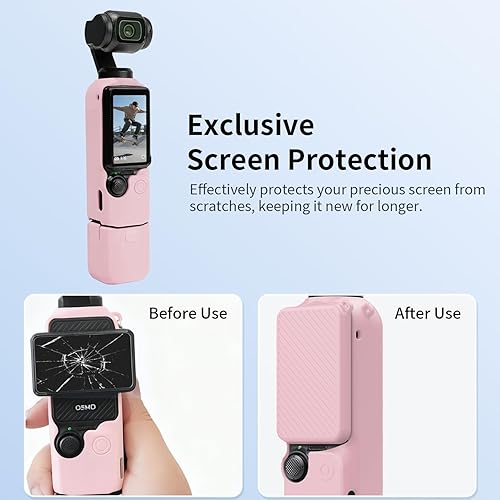 Miniatura 7 de Funda de bolsillo 3, funda protectora de silicona suave para DJI Osmo Pocket 3 Creator Combo, cubierta protectora de pantalla, protector de lente de