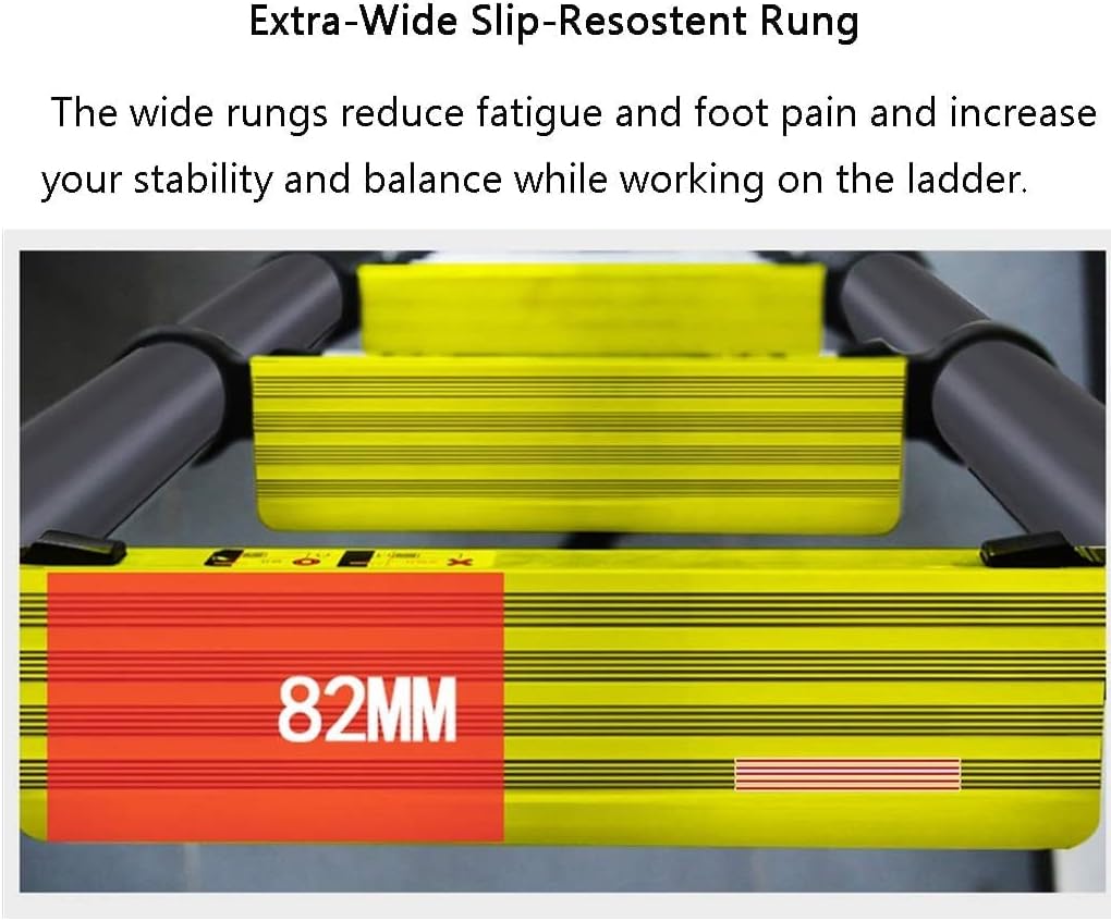 Small Extension Ladder for Attic Home Office Rooftops, EN131, Black Heavy Duty Professional Loft Ladders with Wide Step, Load 150kg (Black-1.7m+1.7m=3.4m Straight Ladder)