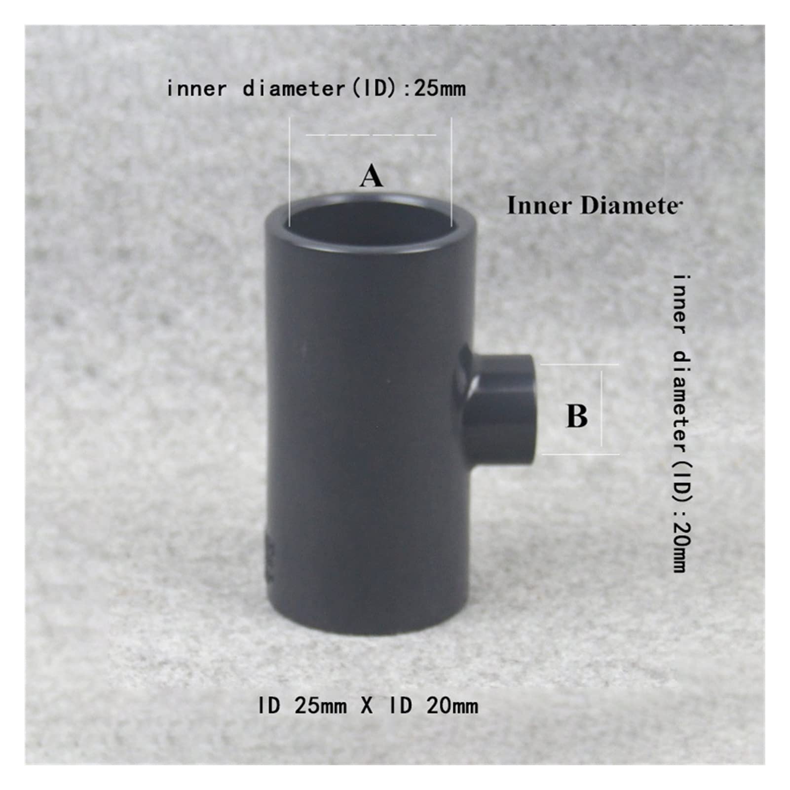 HMTE Accesorios de tubería de Agua de plástico UPVC en T de Diferentes diámetros de PVC 1 Pieza (Color : 1 Pcs, Thread Specification : ID 40 X ID25mm) (1 Pcs ID 50 X ID40mm)