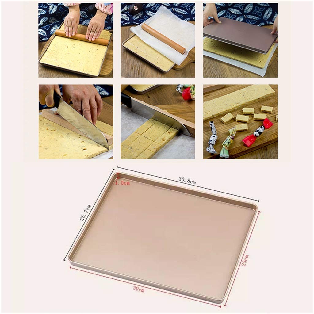 ZHANGXIAO Bandejas para Horno, Acero Carbono Antiadherente Horneando Molde De Pastel Mollete Pizza Galleta Rectángulo (Color : B)