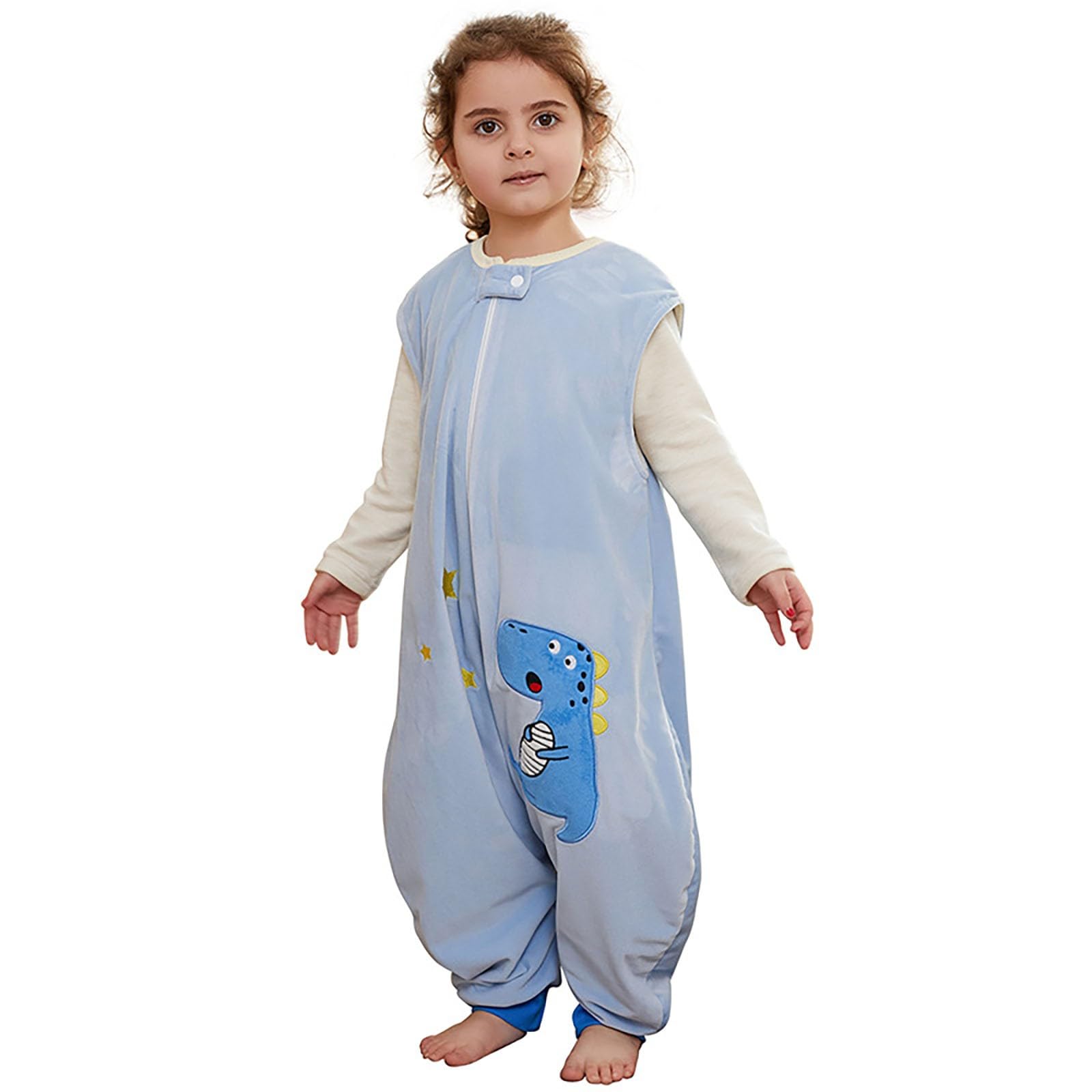 Kids Sleeveless Zipper ???????????????????????????????? ???????????? Clothes, ???????????????????????????????? ???????????????? Wearable (Light Blue, 3-5 Years)