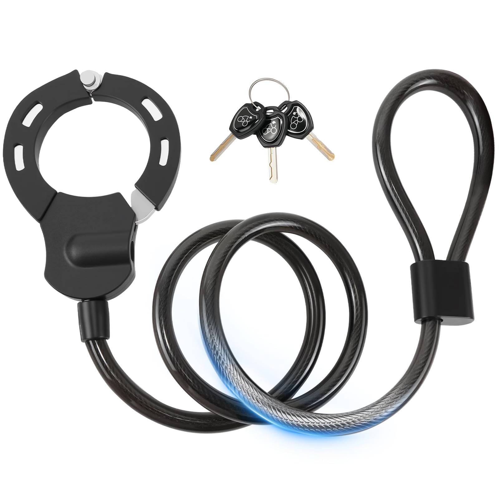 Candado Bicicleta Antirrobo, iWarmbase Candado Patinete Electrico, 120 cm/14 mm para Bicicletas Eléctricas, Antirrobo Para Bici, para Scooters/Patinete Eléctricas/Bicicletas