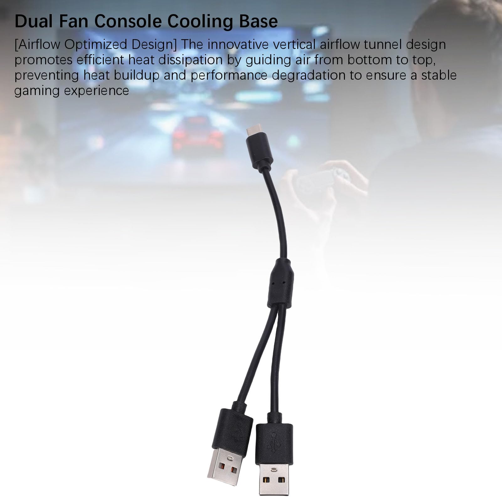 Lylithuif Base di raffreddamento adatta per 2 Console Stazione dock di raffreddamento a doppia ventola con 2 porte HUB USB 3 velocità regolabili Montaggio a parete con luce RGB per