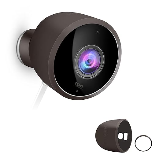 JESSY Silicone Skins Cover for Google Nest Cam Outdoor or Indoor, Protect and Camouflage Your Nest Cam Outdoor (1 Pack, Brown)