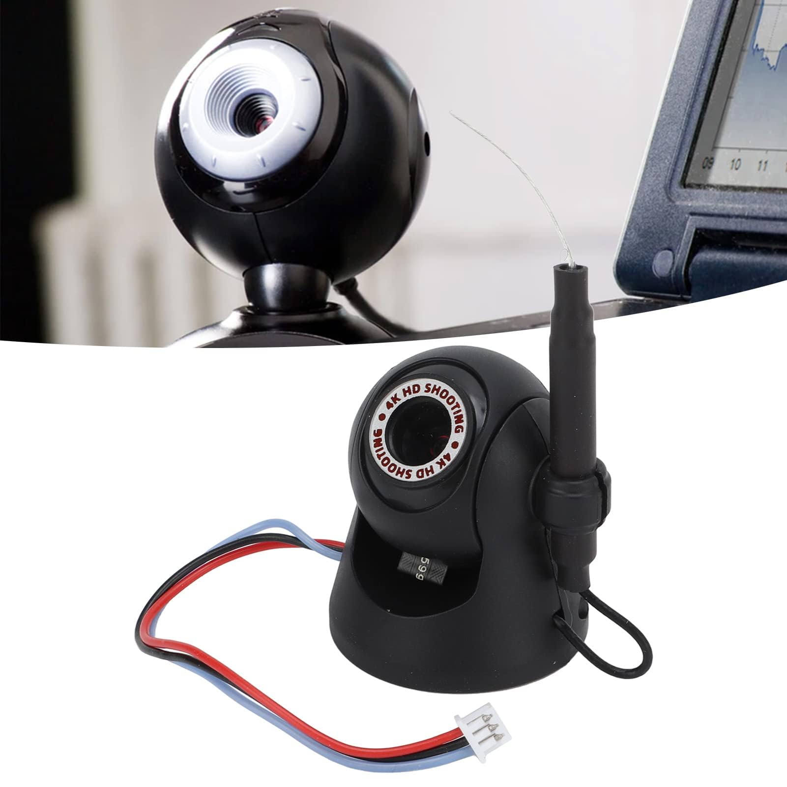 Cámara de Coche RC, cámara WiFi HD 720P Cámara de Coche con Control Remoto RC para picnics Serie F3 F4 1/24 Senderismo Viajes