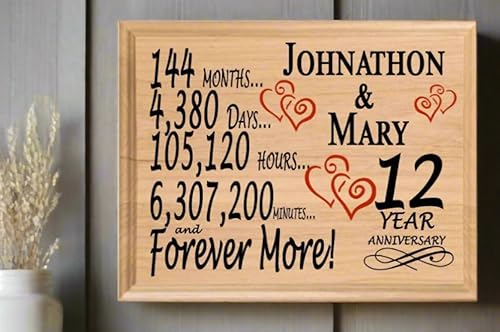 Miniatura 29 de Placa de regalo personalizada para el primer aniversario, regalo de boda para esposa, marido, pareja, él, ella, madera maciza, fabricado en los