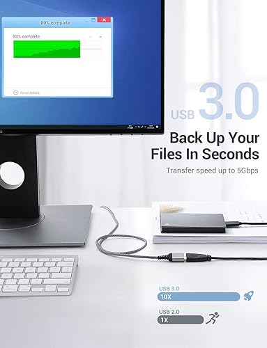 Miniatura 3 de AINOPE - Cable de extensión USB (2 unidades)
