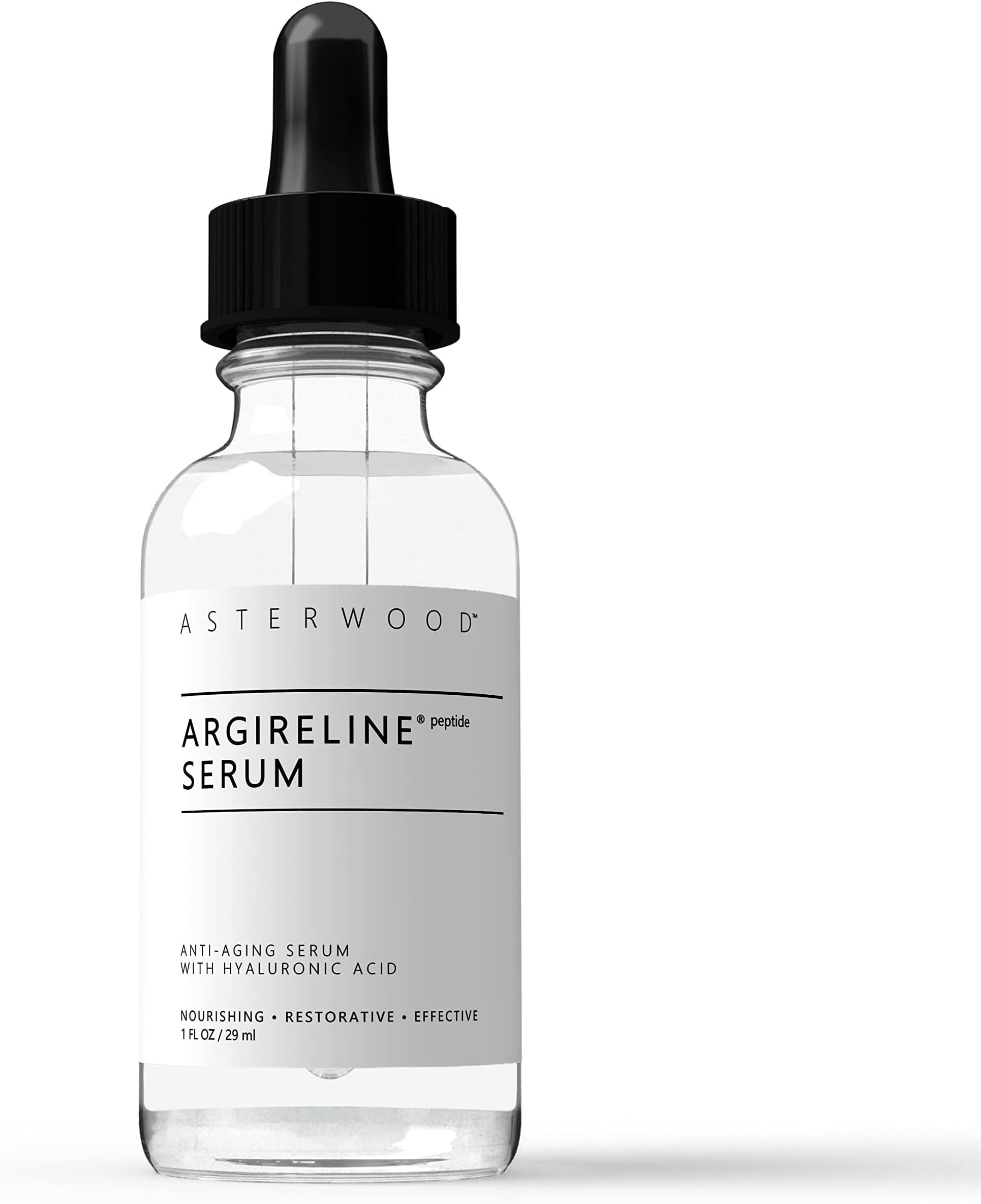 Asterwood Argireline Peptide with Hyaluronic Acid Serum Face Care, Anti Wrinkle Face Serum, Dark Spot Remover & Face Brightening Serum, Facial Skin Care Products, 1 oz Glass Bottle