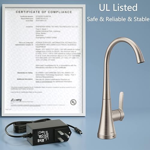 Miniatura 5 de Cargador de repuesto para grifo Moen compatible con grifo Moen 177565 169031 163712 7185E 7594E 7864E 7565E S72308E 87350E, repuesto de 12V para