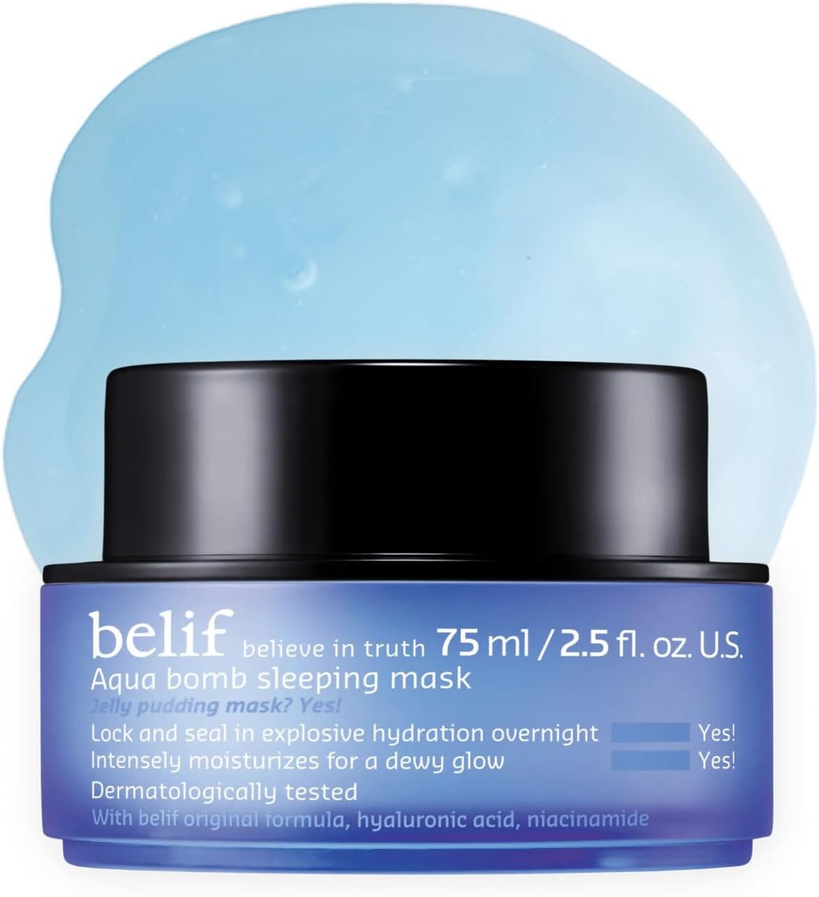 Aqua bomb sleeping mask | Pillow proof jelly-pudding overnight sleeping mask, hydrating, brightening and revitalise skin with hyaluronic & niacinamide, Korean skincare, Korean beauty (50ml)