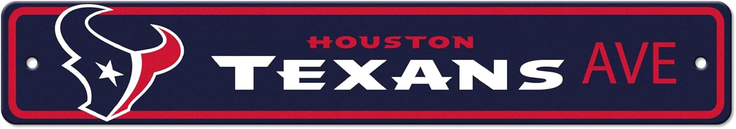 NFL - Houston Texans Team Color Street Sign Décor 4in. X 24in. Lightweight