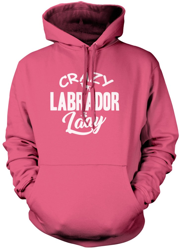 Crazy Labrador Lady Unisex Hoodie - Pink Medium
