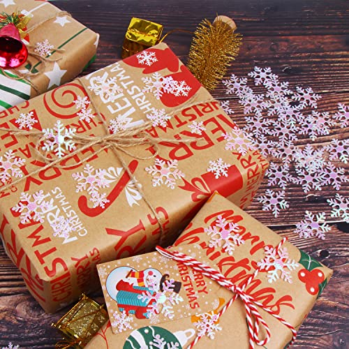 Foimas 1600Pcs Christmas Snowflake Confetti,Iridescent Snowflake Table Scatter Glitter For Winter Wonderland Party Home Decoration (White) #TOP3