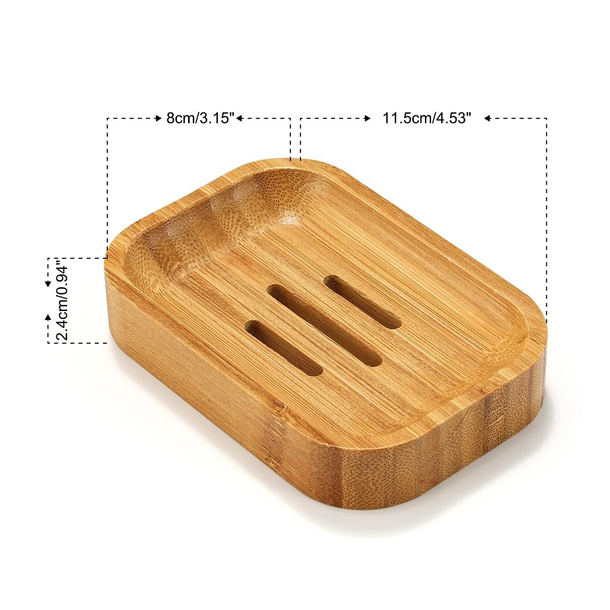 GUANJUNE Paquete de 2 Jaboneras de Bambú de Madera Natural para Baño, Cocina, Esponjas, Accesorios, Almacenamiento