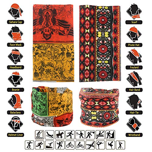 Cutewing Mask Headwear Boho Neck Gaiter Sweatband Balaclava Magic Headband Elastic Seamless 12 in 1 Bandana Scarf UV Resistence for Fishing Hiking Running Motorcycling,Pack of 12 - Thumbnail 2