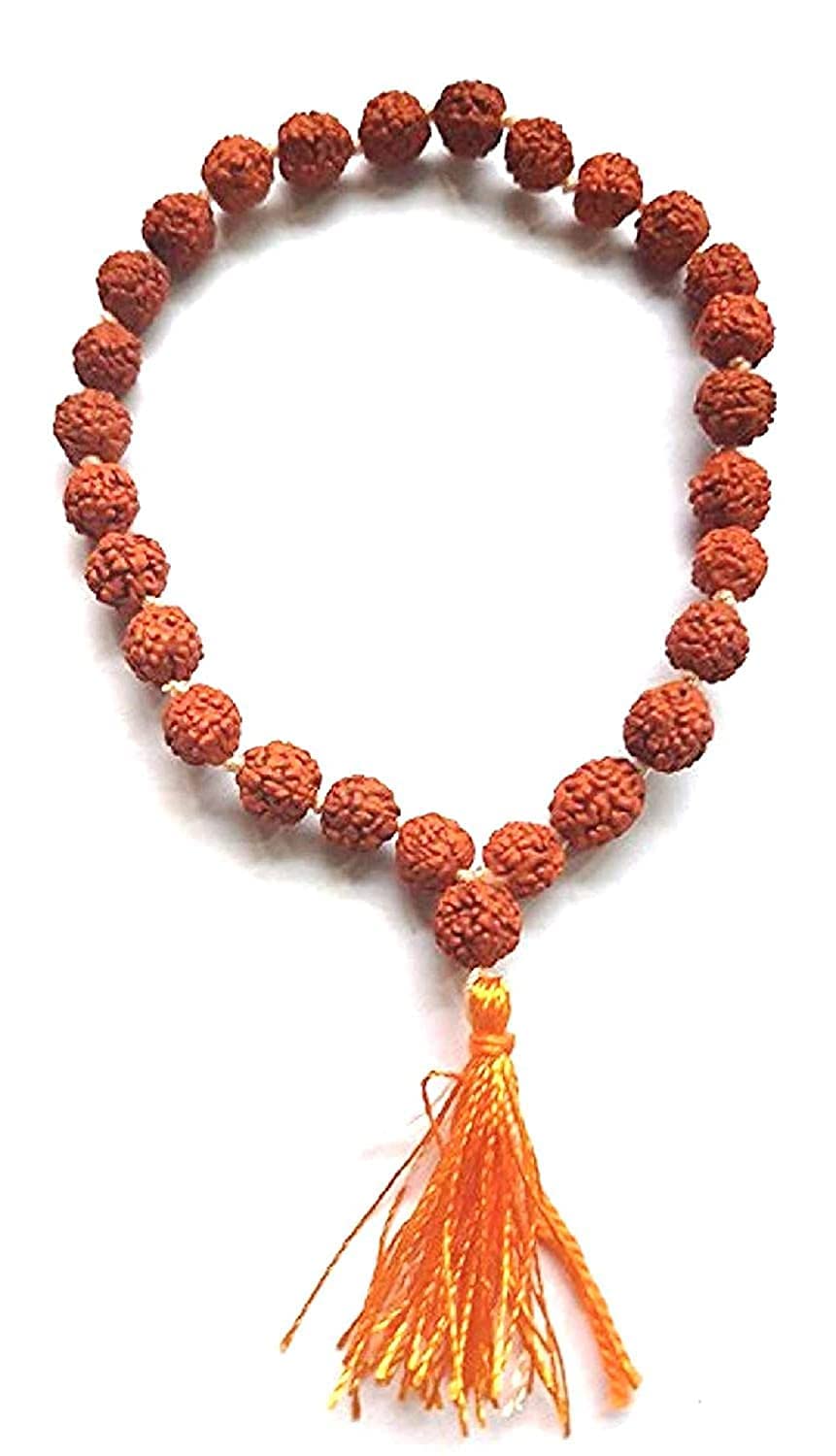 FIRMUS Pure 5 Mukhi Rudraksha mala 27+1 Beads (7-8mm) for Jaap & Wearing On Wrist 27 Beads-image-7