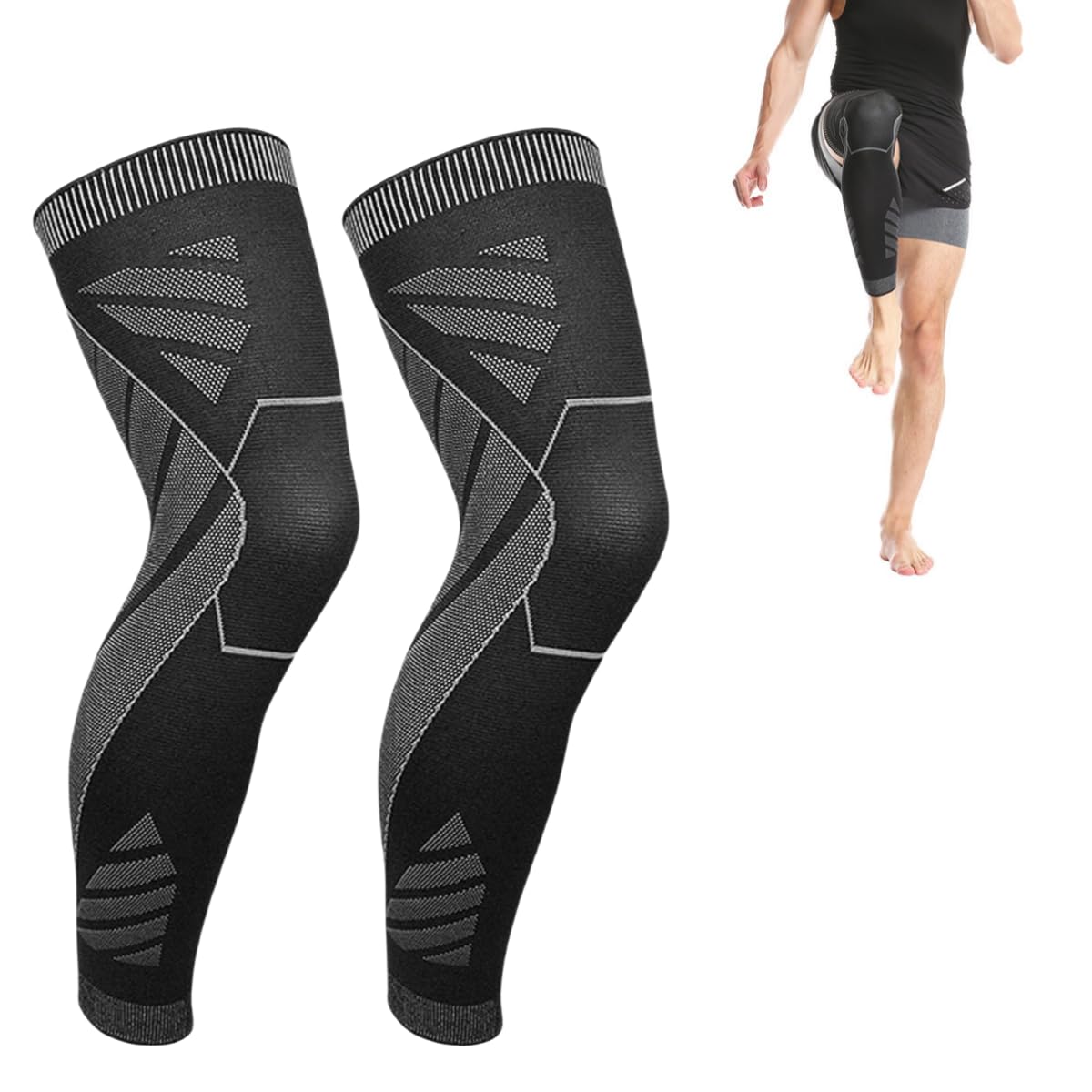 Flytex Mangas de compresión para pierna completa, mangas de compresión para rodilla y pierna, mangas de rodilla para alivio del dolor, mangas de compresión para rodilla y pierna deportivas