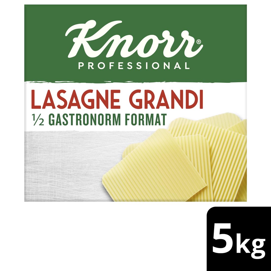 Knorr Lasaña en láminas caja de pasta seca 5kg