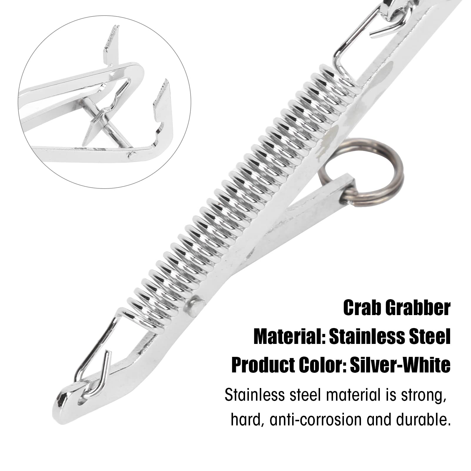 Pilipane Stainless Steel Seafood Grabber Set for Catching Crabs and Fish for Long-Lasting, Safe, and Versatile Fishing Tool (Double Hook)