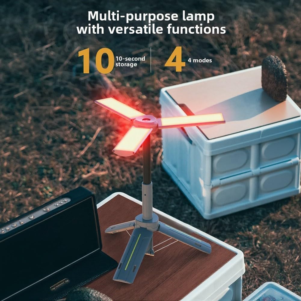 Faltbare LED Laterne 1000lm Dimmbar PC+ABS Aluminium | 8000mAh für akku, USB Ein-/Ausgang, Powerbank Funktion, wasserdichtes Design, lange Laufzeit bis 13h