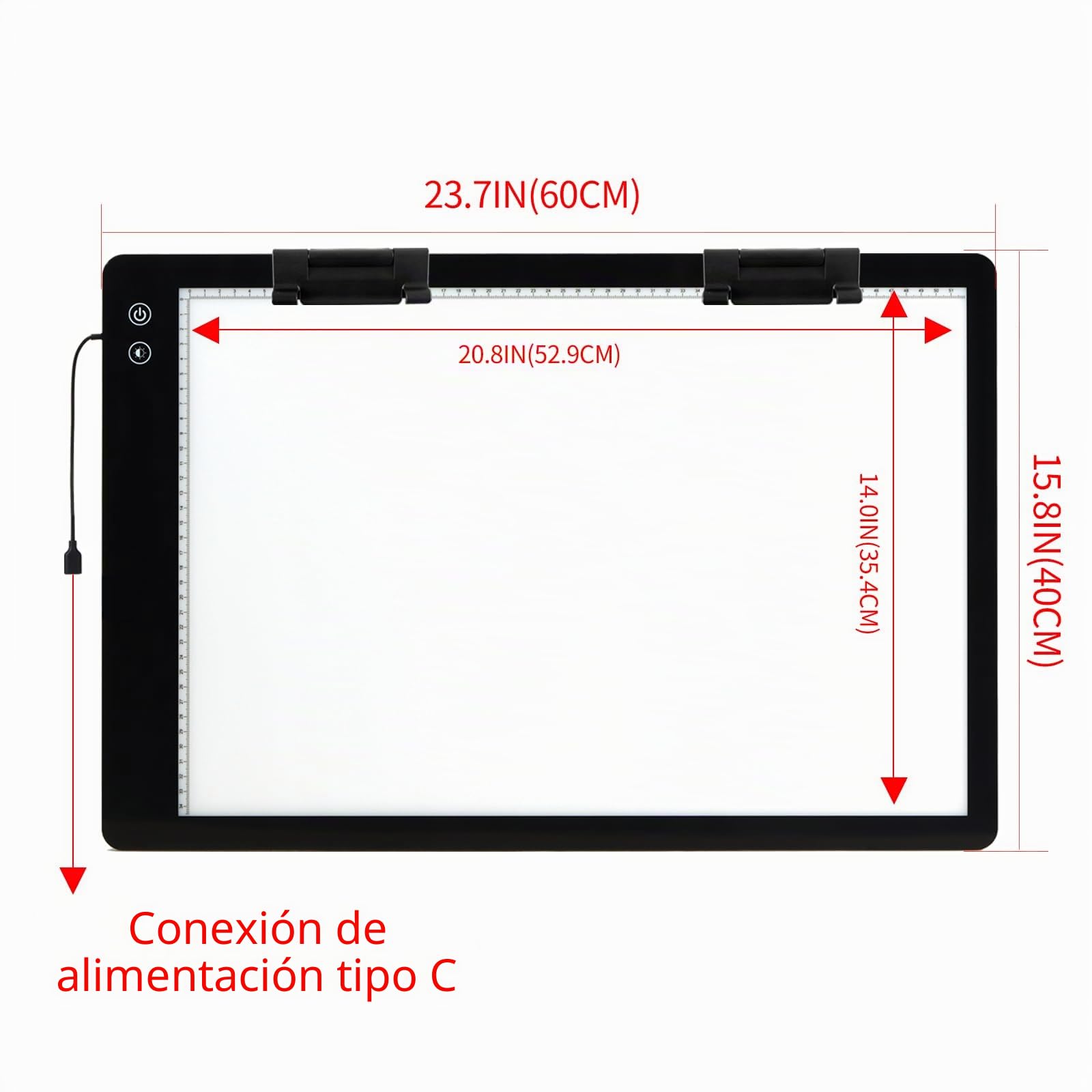 TOHETO A2 Mejorado Recargable Mesa de Luz Para Calcar, Tableta de Luz Dibujo LED Con Brillo Ajustable Para Bocetos, Diseño, 5D Diamante Pintura