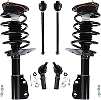 Vista 385 de Detroit Axle - Kit de puntales delanteros para Ford 2000-2004 Focus 2 puntales con muelle helicoidal 2 brazos de control inferiores con rótulas 2001