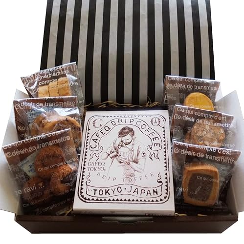 ティーブレイク・クッキーセット クッキー６種＆コーヒー（ドリップバッグ3個入）又は紅茶（ティーバッグ3個入）のセット・ローズガーデンラッピング (セットA（コーヒー）)