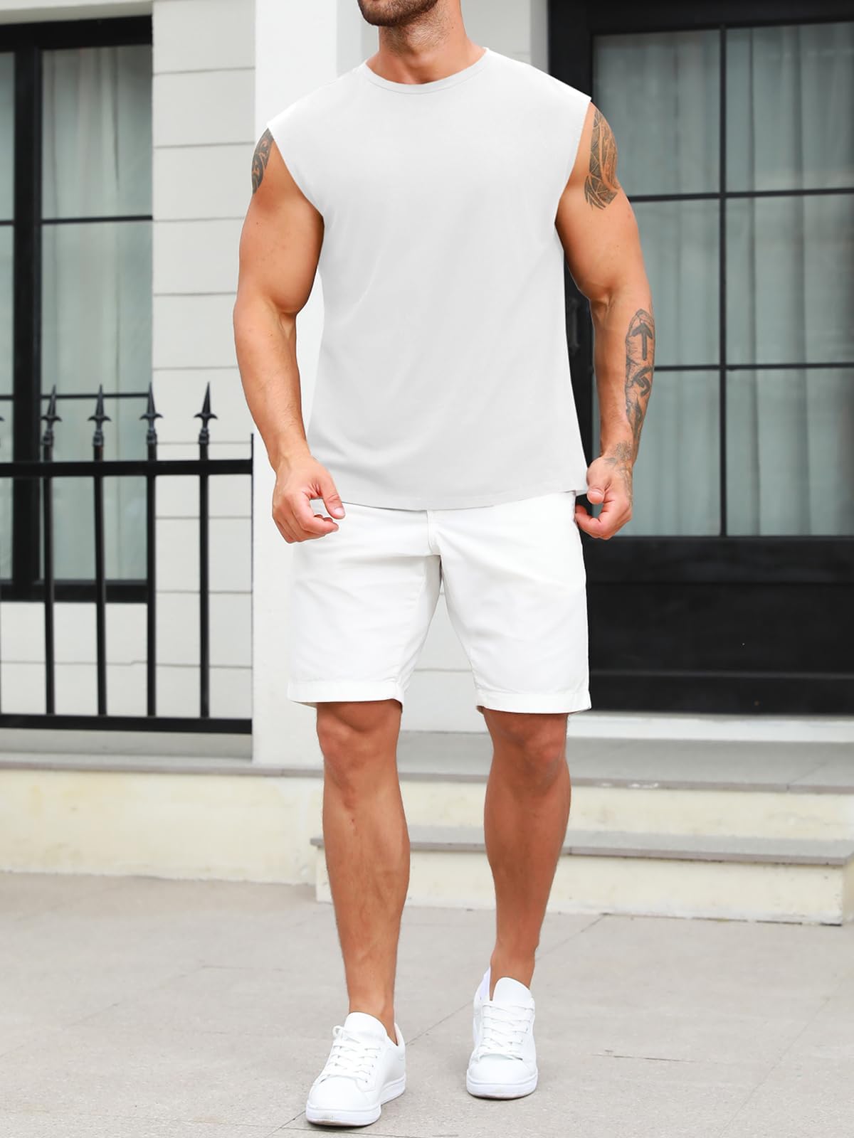 Tank Top męska koszulka bez rękawów, koszulka na ramiączkach, do treningu, sportu, fitnessu, na siłownię, koszulka na ramiączkach, koszulka dla mężczyzn