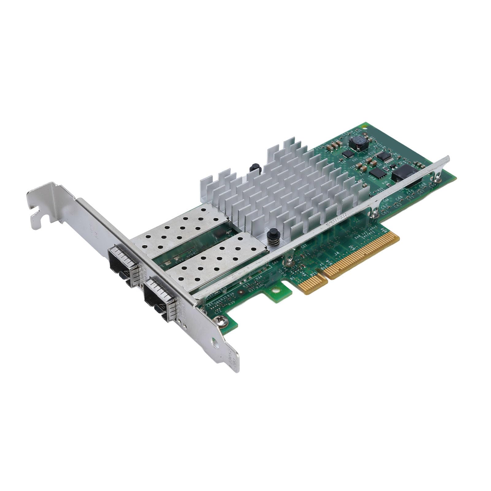Ejoyous Scheda di Rete SFP+ da 10 Gbps, Adattatore Ethernet PCB PCIe X8 10 Gbps con Chip 82599 a Doppia Porta SFP+, Supporto Coda VT per Aggiornamento di Rete Server X520 DA2 per Sistemi in Fibra