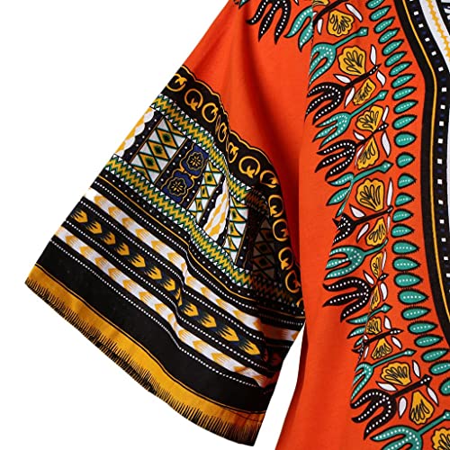 DYNWAVE Pacote de 2 Vestido Tradicional com Estampa Africana Dashiki Loose Fit