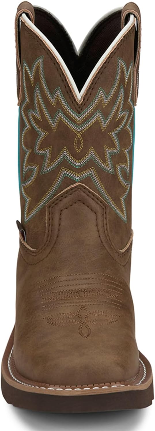 Justin Sunny 8” Cowboy Boots for Women - Gypsy Collection - Leather Women's Cowgirl Boots with Comfort Cushion Footbed and Non Slip Rubber Outsole