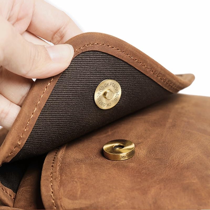 Retro Genuine Leather Men's Crossbody Bag Large Capacity Small Square