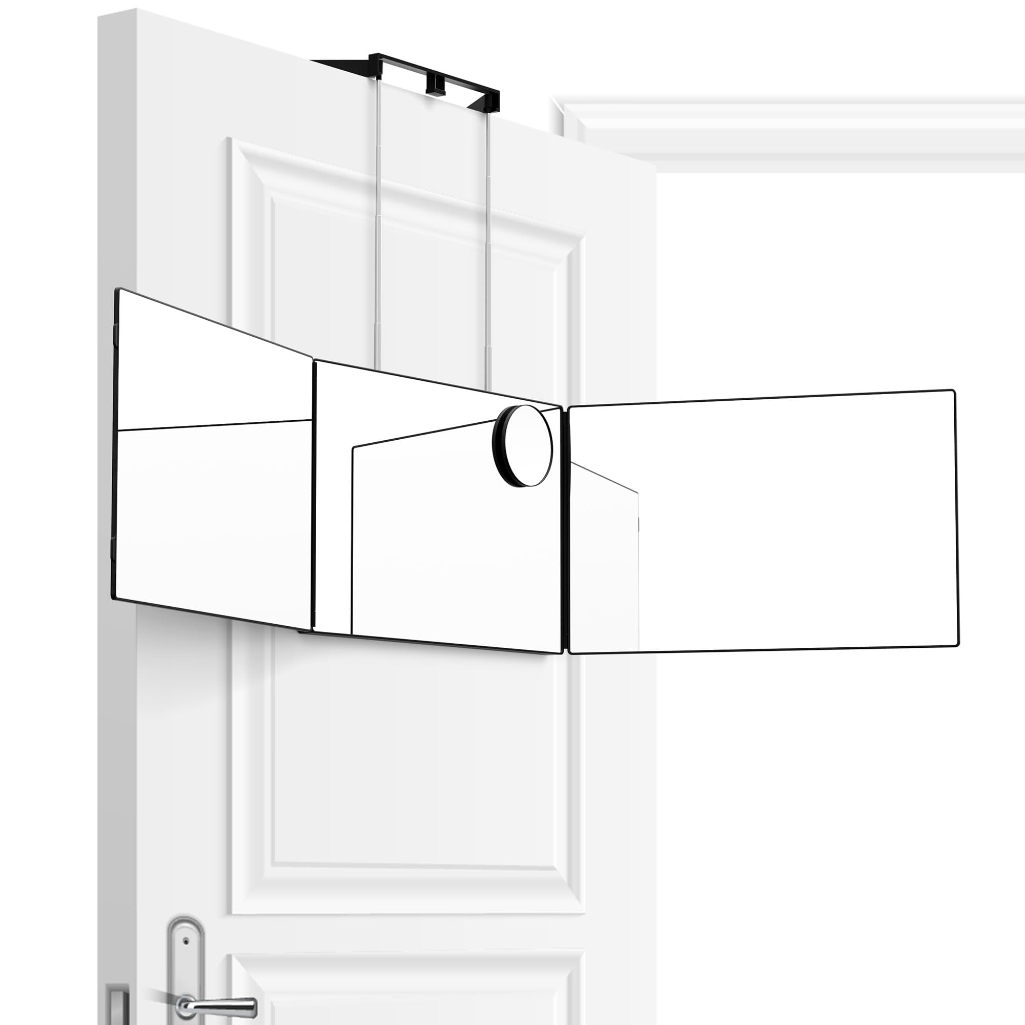Bluelilly Co. 3 Way Mirror for Men - Self Haircut Mirror, Hanging & Back of Door Mirror, Ideal for Self Hair Cutting & Barber Use