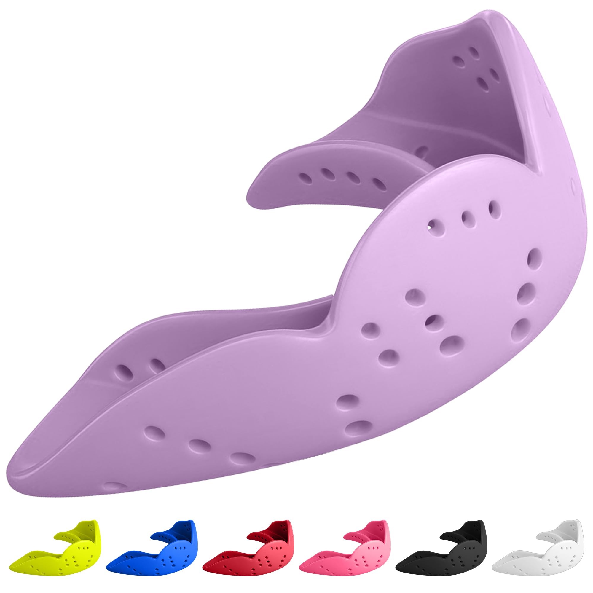 Mouth Guard Aero - Lucky Lavender - Ultra Slim Gumshield for Adults & Kids - Custom Fit Rugby Gum Shield- A Remouldable Sports Mouthguard for Boxing, MMA, Hockey - (Medium 5' - 6' Tall)