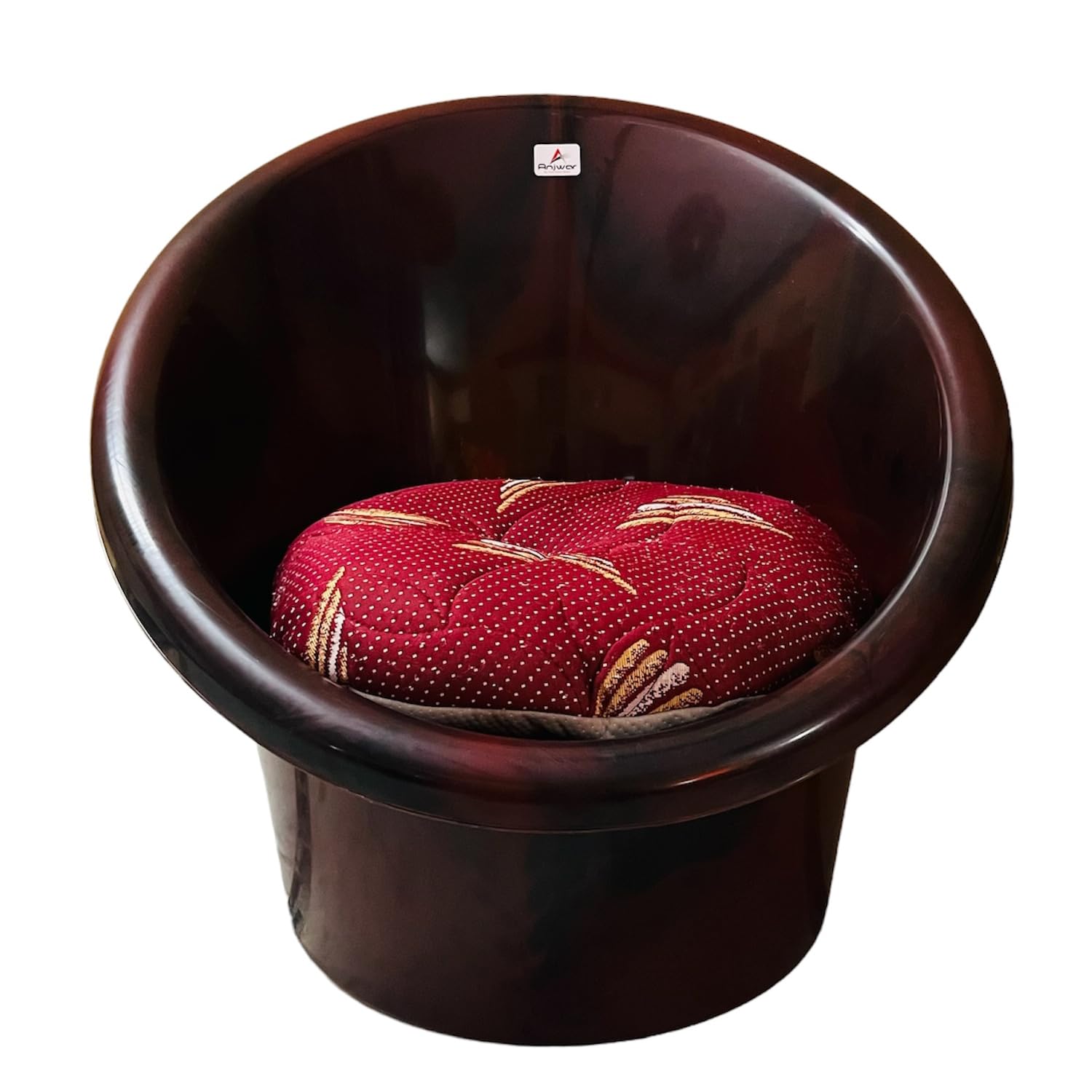 ANJWAR Tub Chairs | Heavy Plastic Chairs | Arm Chair for Garden, Indore and Outdoor | 200Kg Weight Bearing Capacity | Set of 2 Chairs with Cushions. (Rosewood, Free Size) 1