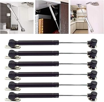 80N Hydraulic Gas Struts 6Pcs, Soft Close Lid Support for Cabinets & Furniture, 10 Inch Length Gas Spring Lift for Doors, RV, and Storage Box with Screws