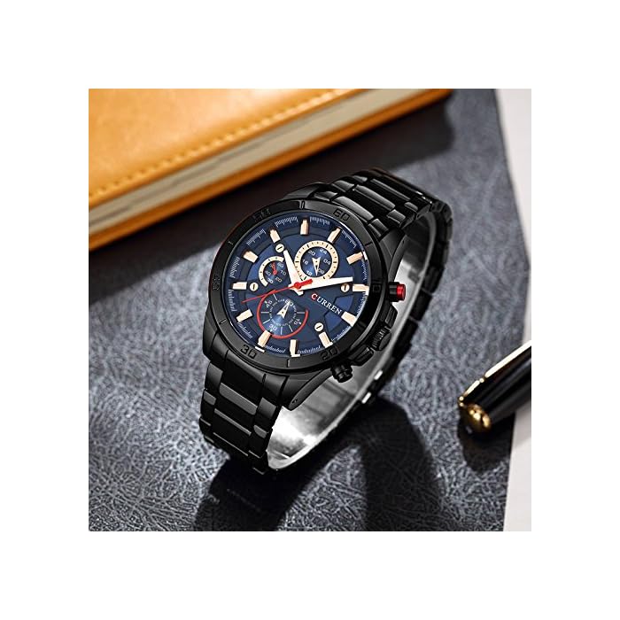 CURREN 8275 Luxury Tungsten Acero Reloj para Hombres de Negocios Relojes de Pulsera Deportivos análogos Ocasionales - Imagen 5