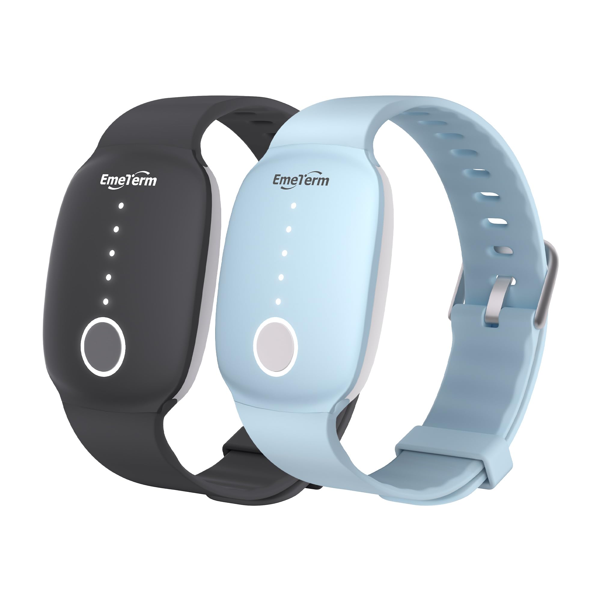 EmeTerm Fashion FDA-Cleared Relieve Nausea Electrode Stimulator Morning Sickness Motion Travel Sickness Vomit Relief Rechargeable No Gel Drug Free Wristbands Without Side Effects (2 Pack)