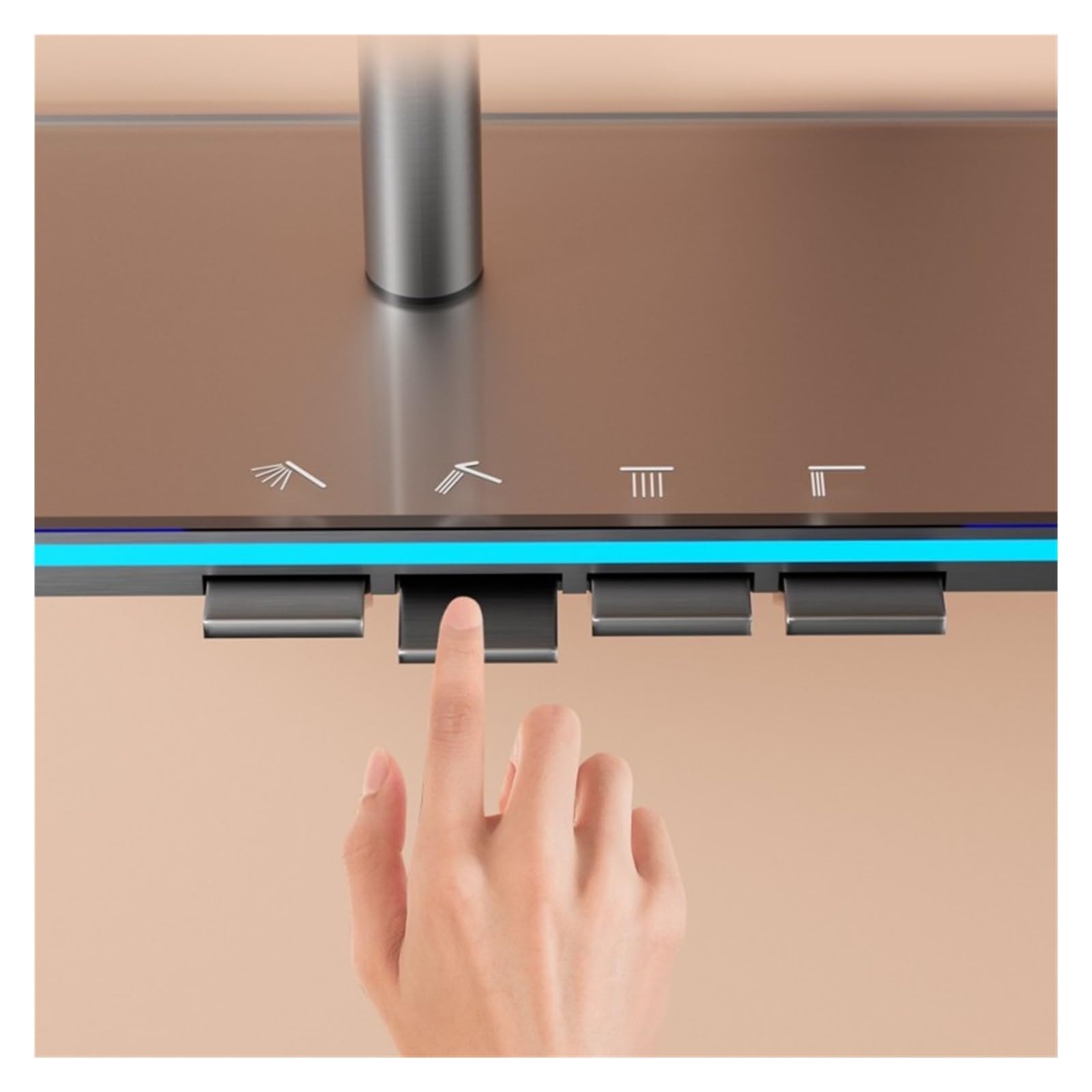 Set di rubinetti for doccia termostatici con display digitale, miscelatore for rubinetti in ottone for vasca da bagno a pioggia, luce d'atmosfera for la generazione di energia del flusso d'acqua(Noir)