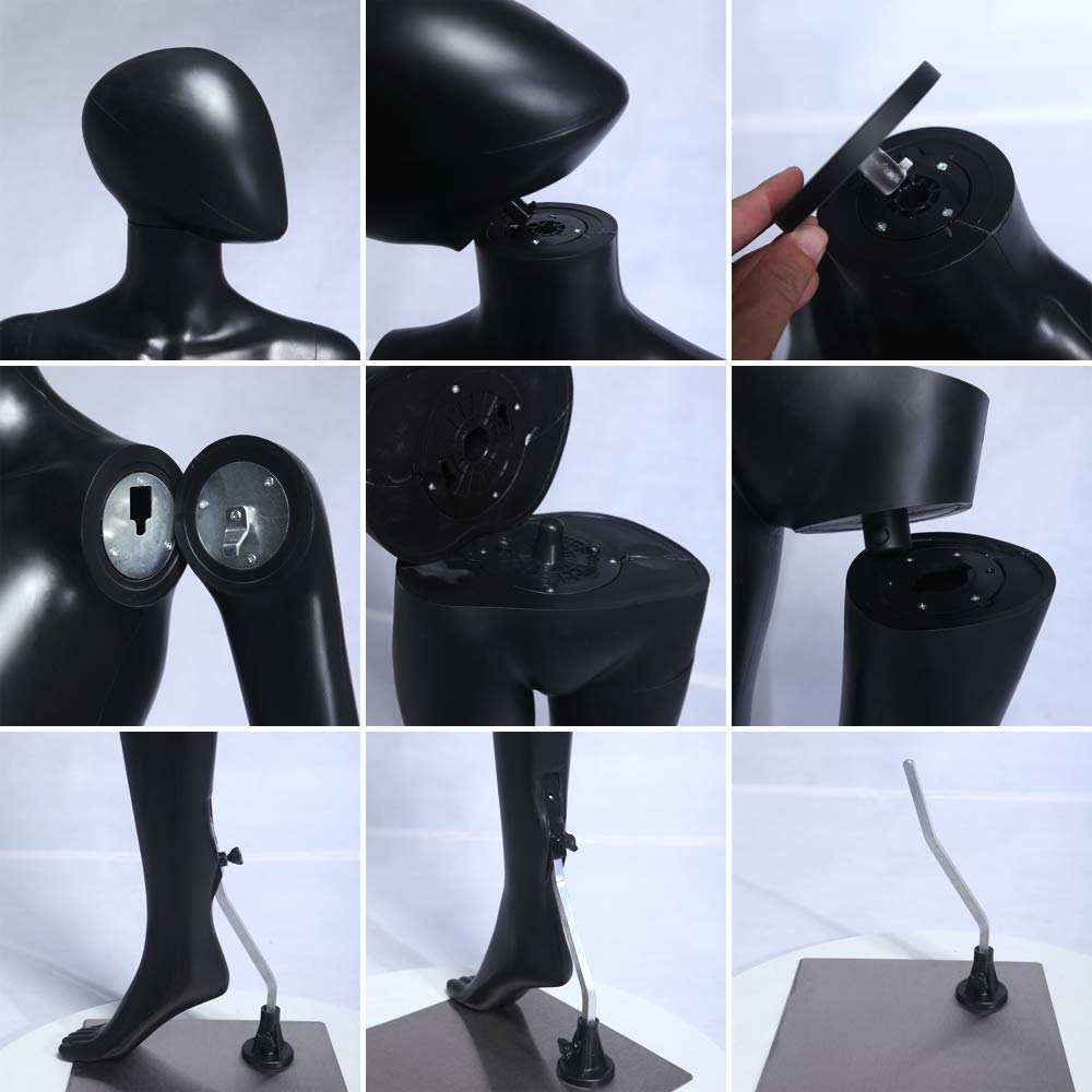 männliche Schaufensterpuppe schwarz MC-1Black beweglich matt schwarz Mannequin, Schneiderpuppe, Kleiderpuppe, Aufstellungsfiguren - Herren