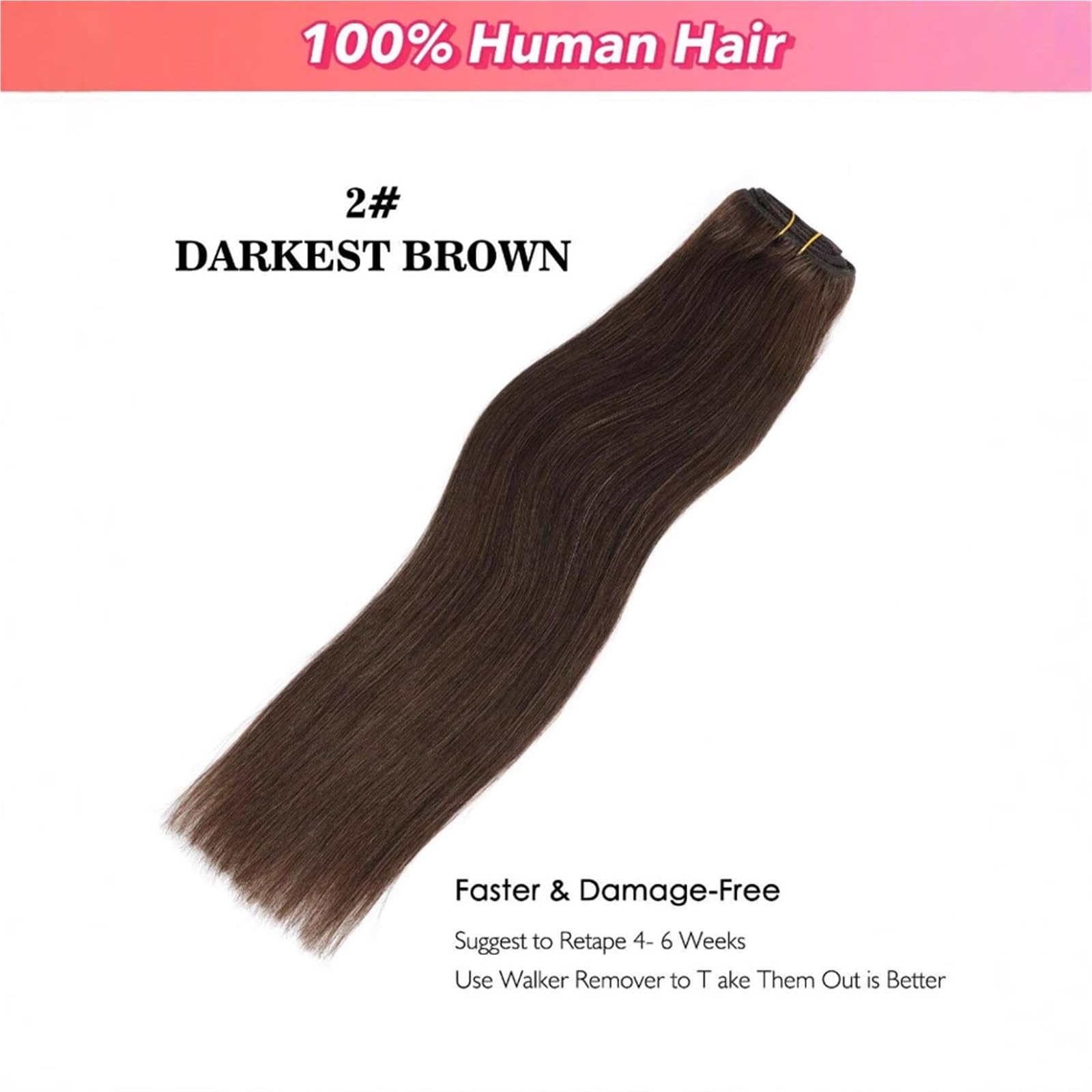 Extensiones de cabello humano real, liso, con clip, de 14 a 20 pulgadas, for mujeres, sin enredos.(16")