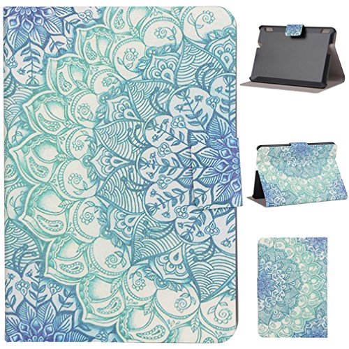 LMAZWUFULM Hülle für Amazon Kindle Fire HDX 7 (7.0 Zoll) PU Leder Magnet Sleep/Wake Funktion Lederhülle Mandala-Blume MusterStent-Funktion Holster Flip Cover