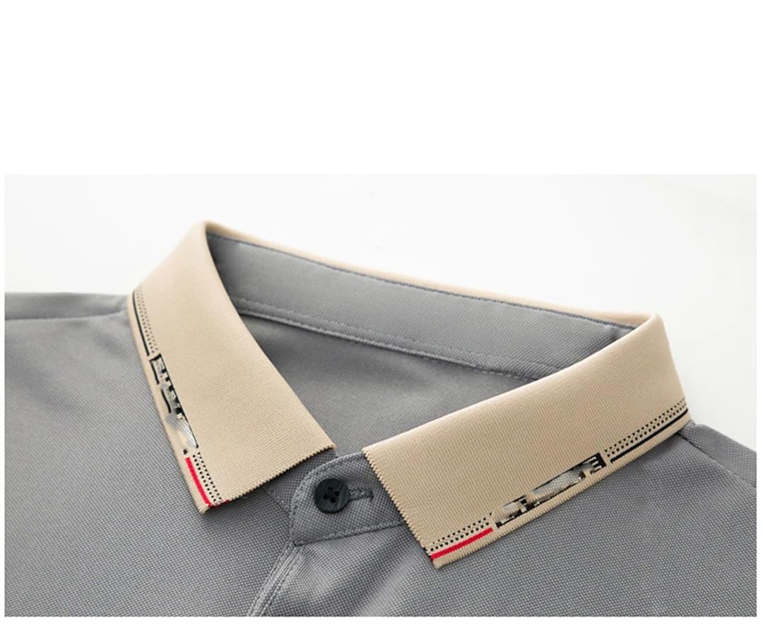Disimlarl Maglietta da uomo a maniche corte, morbida, con colletto alla coreana, oversize